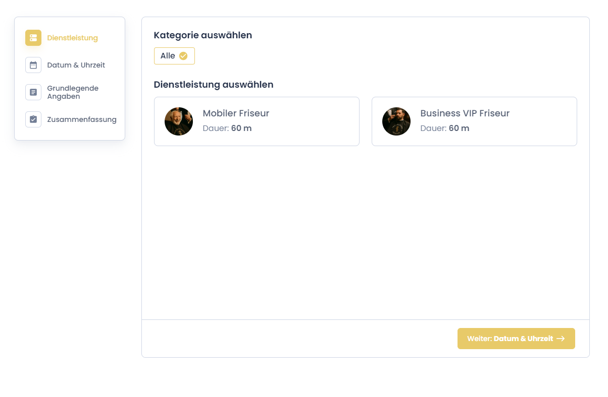 Online-Termin Funnel fuer Hausbesuch und VIP-Slot