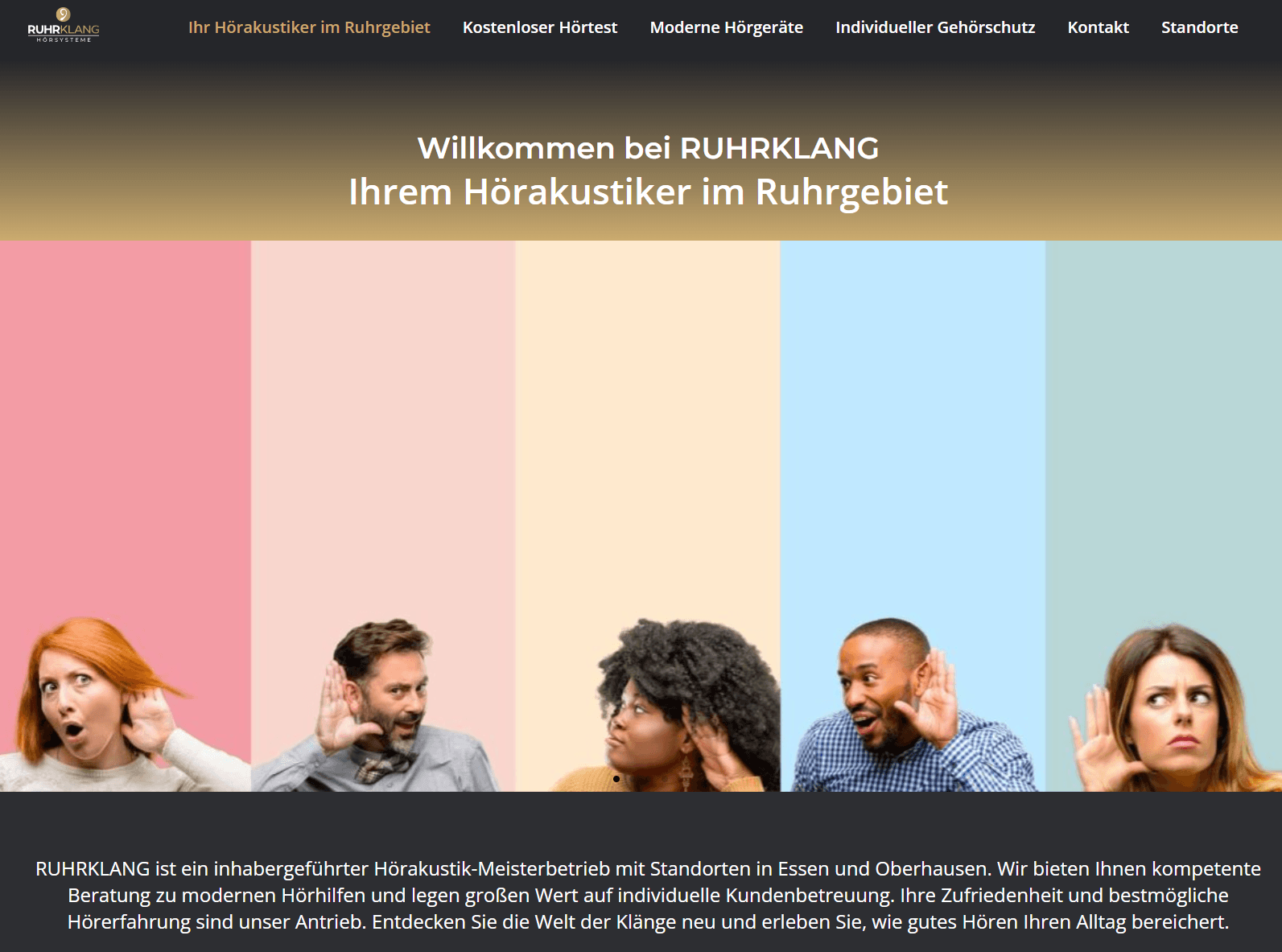 Ruhrklang Hoersysteme Startseite mit Klangstory